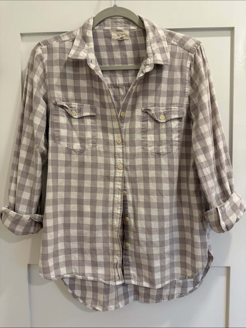 Per Se Gray & White Plaid Shirt